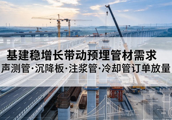 鼎湖基建稳增长带动预埋监测管材需求，声测管、沉降板、注浆管订单持续放量